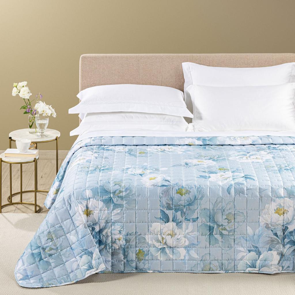 Eloise Floral Spring Bedspread In Cotton Satin 80 G/sqm