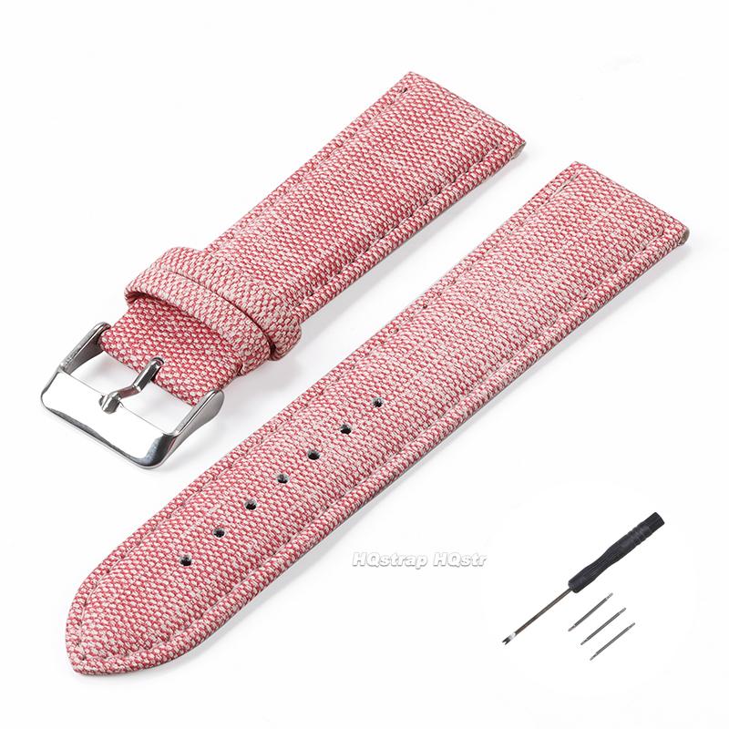 

Denim Pattern Nylon Watchband for Casio Vintage Leather Strap 10 12 14 16 18 20 22mm Watch Band for Seiko Men Women Accessories 10mm рожевий