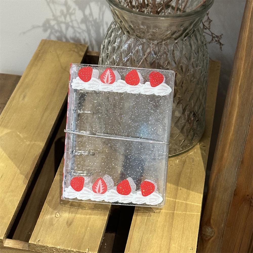 

Strawberry Cream M5 Planner: PVC Hard Shell, 3-Inch Photo Card Holder, Transparent Loose-Leaf Notebook