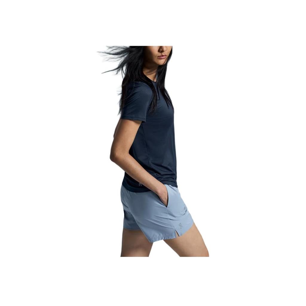 On Core Comfortable Versatile Lace-Up Three-Quarter Casual Shorts Women Shorts Light-Gray Blue 1WF11050732