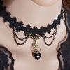 Necklace Colorfast Lace Edge Alloy Black Lace Chain Necklaces for Wedding