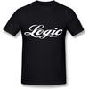 LZH American Singer Logic Logo T Shirt for Men Black