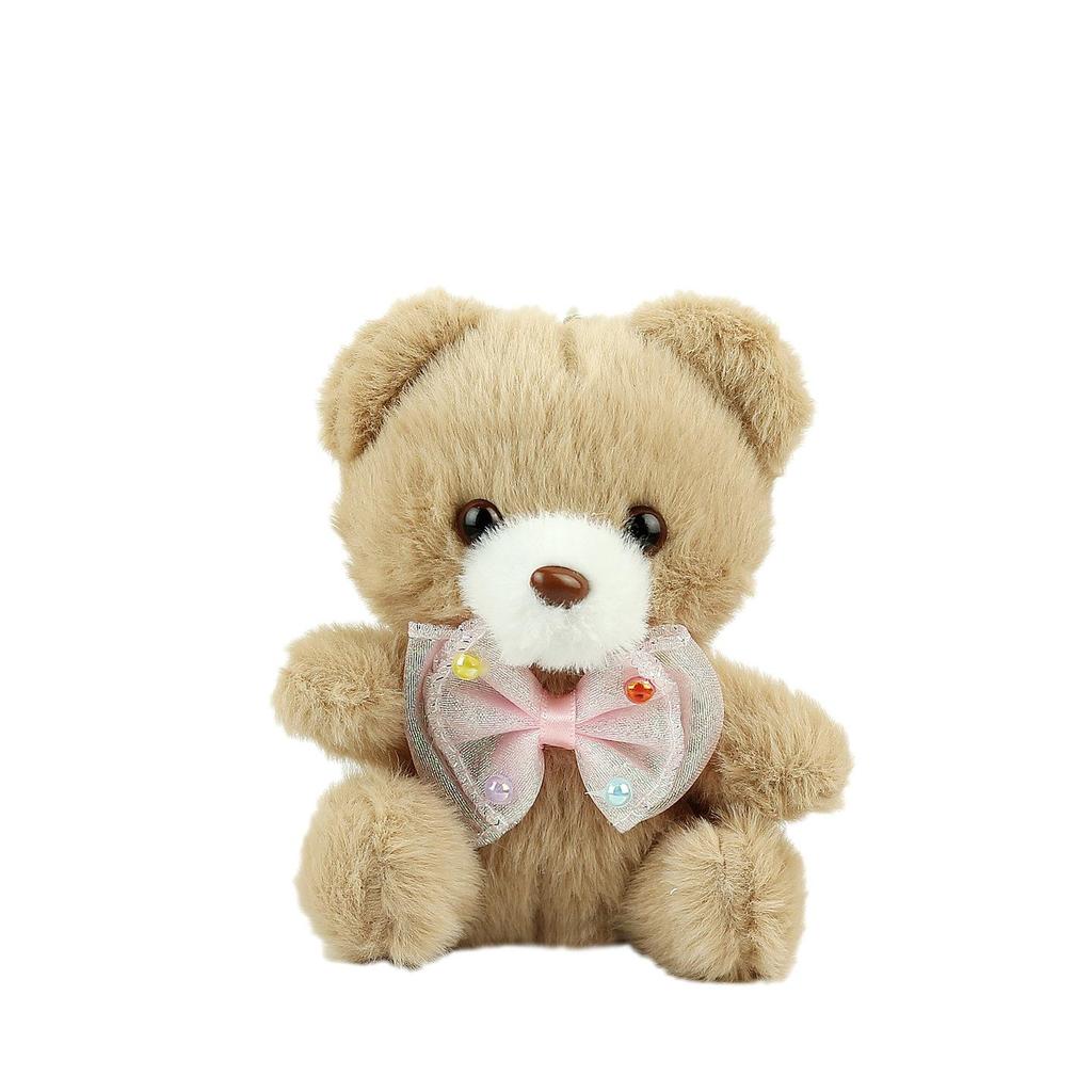 Adorable Celebrity Bear Plush Pendant with Bow Tie Keychain