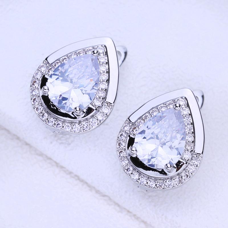 KNIKOO Clip Earrings For Women Cubic Zirconia Fashion Stud Earrings Jewelry For Wedding Party Gifts