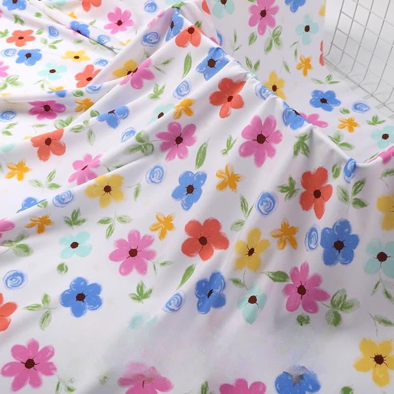 Wide 143cm Summer Cotton Fabric for DIY Sewing Children's Pajamas Clothes Cheongsam Super Soft Floral Cartoon Fabric