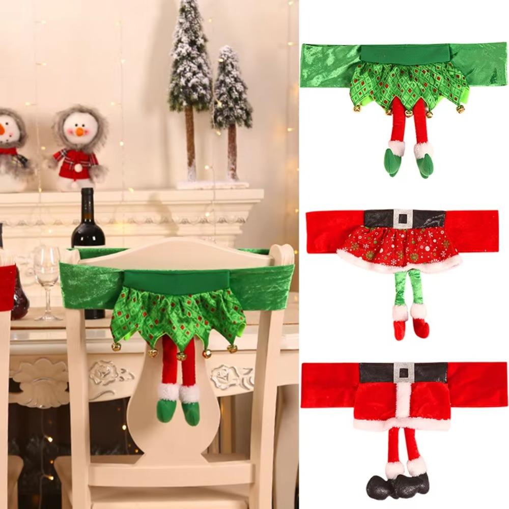 Cute Christmas Chair Cover Classic Elastic Chair Cover Elf Girl Skirt Chair Cover  Home Decoration