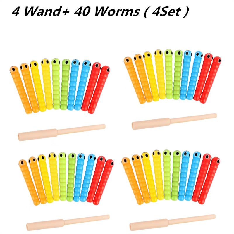 Magnetic Toy Funny Strawberry Shaped And 1 Wand And 10 Worm Game Toy Wooden Educational Toys For Preschool Kids Toddlers
