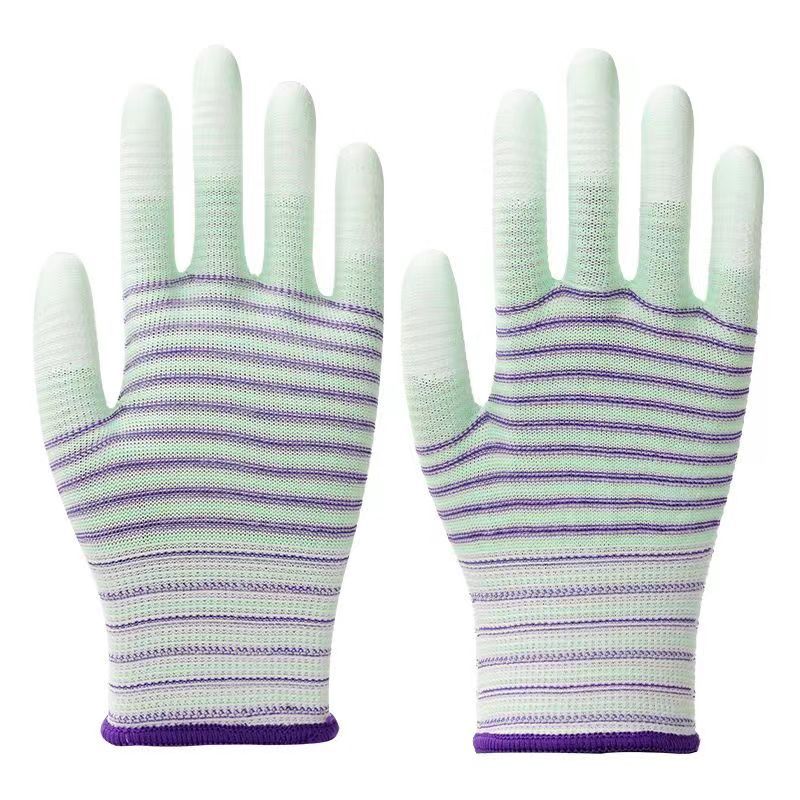 1/3/5 Perechi Mănuși de Lucru Respirabile Rezistente la Spini Antiderapante Rezistente la Uzură Nailon Mănuși Industriale cu Dungi Antistatice Mănuși de Grădinărit