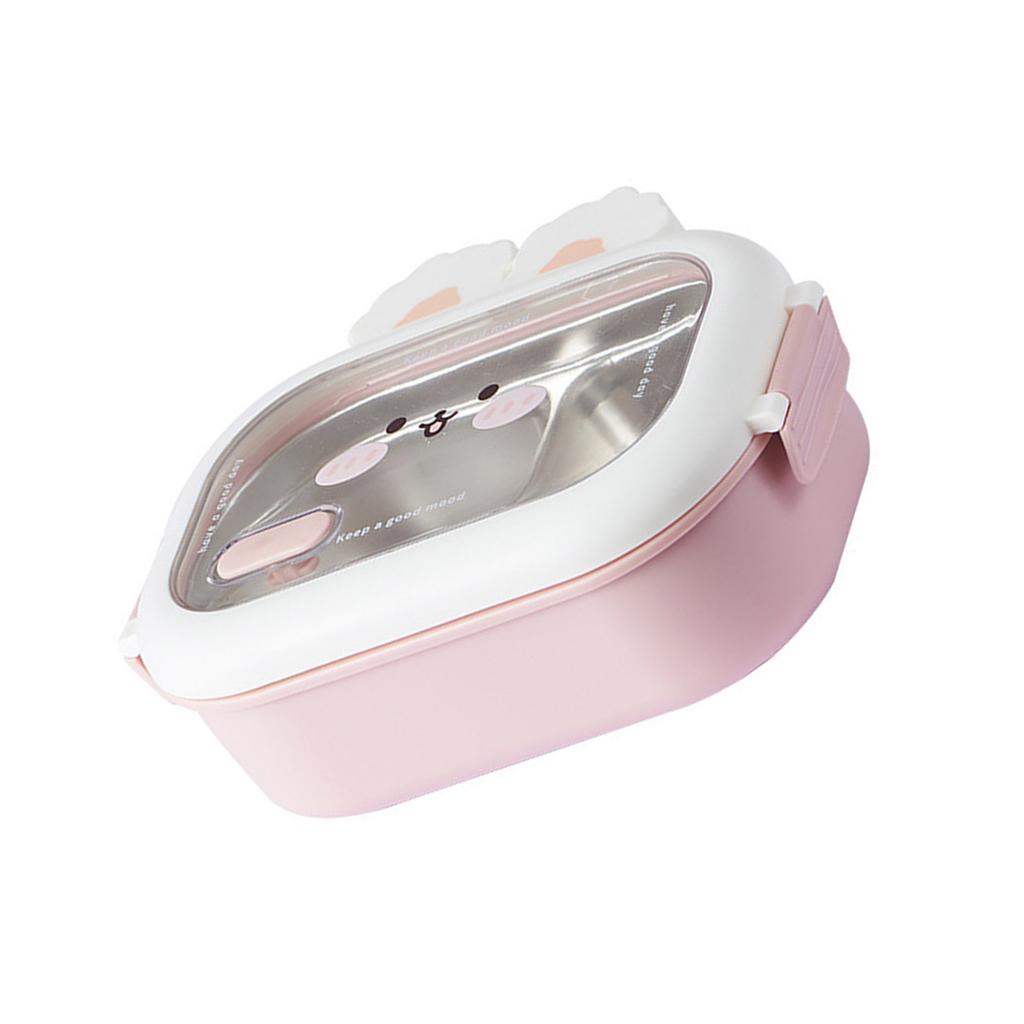 Rabbit Decorated Meal Container Multi Compartment Rabbit Lunch Box for Children Sturdy Stainless Steel Container