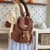 Schoolbag Sweet Bow Girl Schoolbag Female College Student Class Commuting Backpack New Cute Corduroy Backpack
