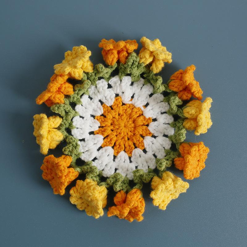 

Подставка под стакан в виде цветка крючком, ручная вязка, круглые подставки в виде ландыша, теплоизоляция, нескользящие коврики для стола, декор для кухни