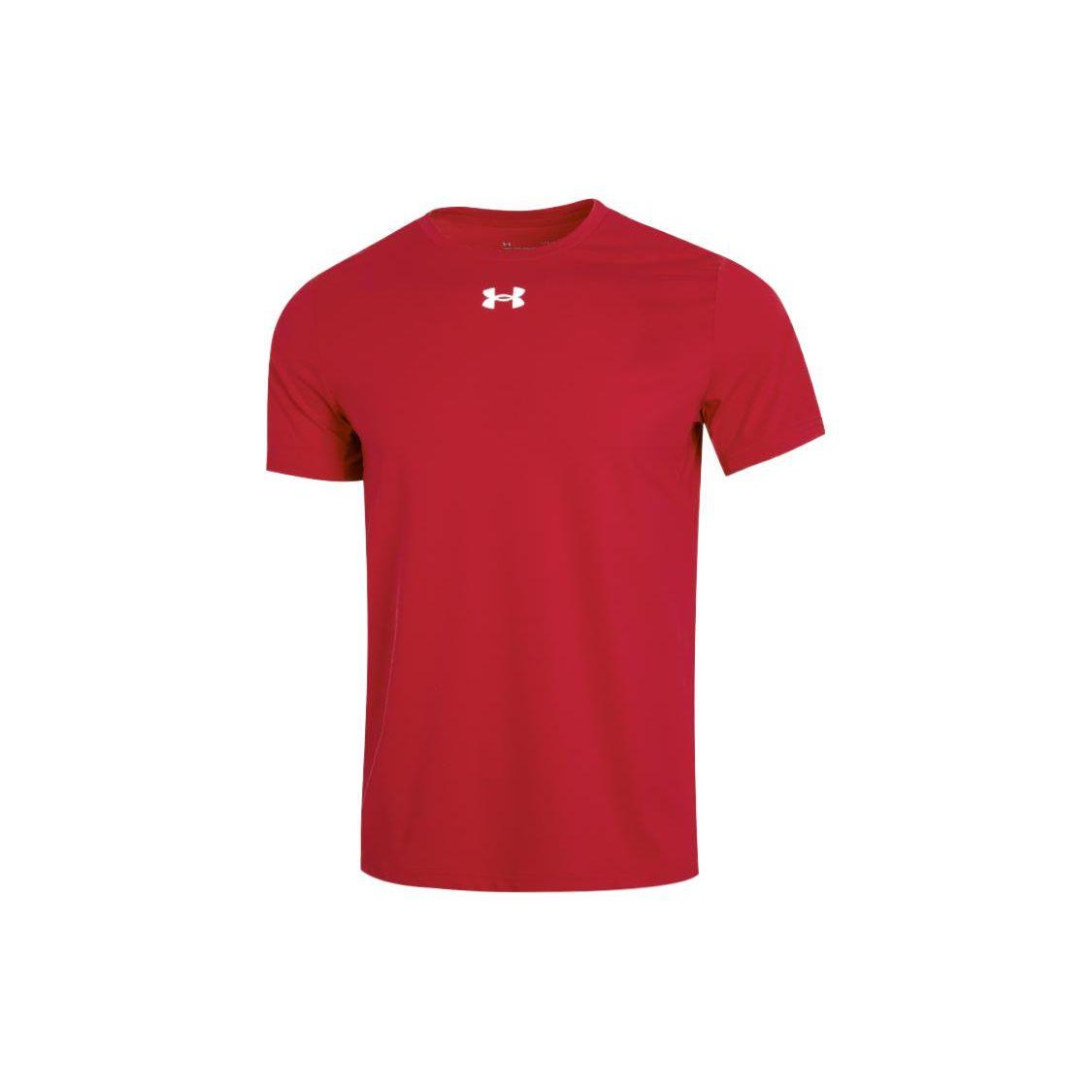 

Under Armour Logo Print Sports Knit Crew Neck T-Shirt Men Tops Red 22500514-600 XL