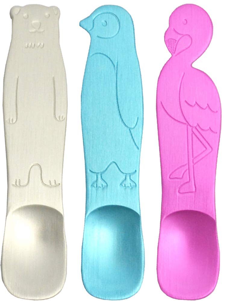 

Ippinsha Алюминиевый набор ложек Изготовлено в Polar Flamingo Растапливает мороженое Сахаром Sugarland 3, Япония, Медведь, Пингвин, Дизайн, Тепло,