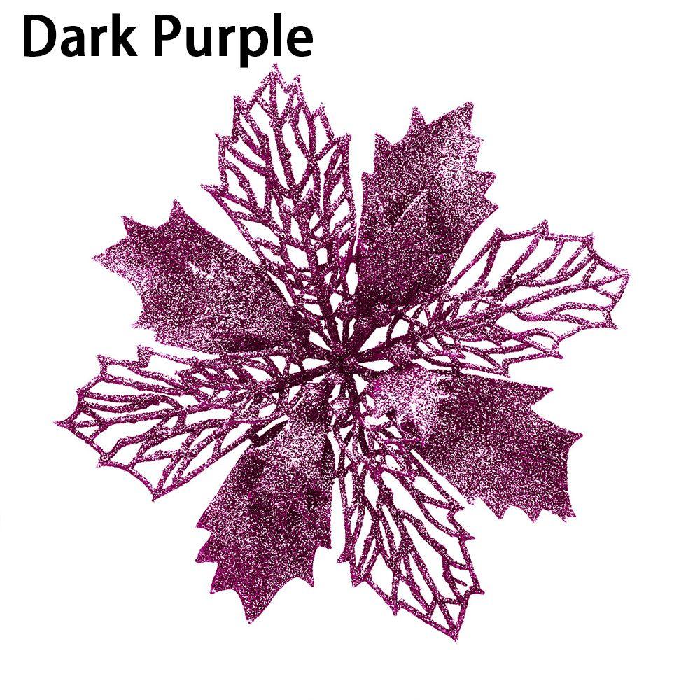 New Glitter Artifical Fake Flowers Christmas Tree Decorations Home Xmas Ornaments Christmas Flowers