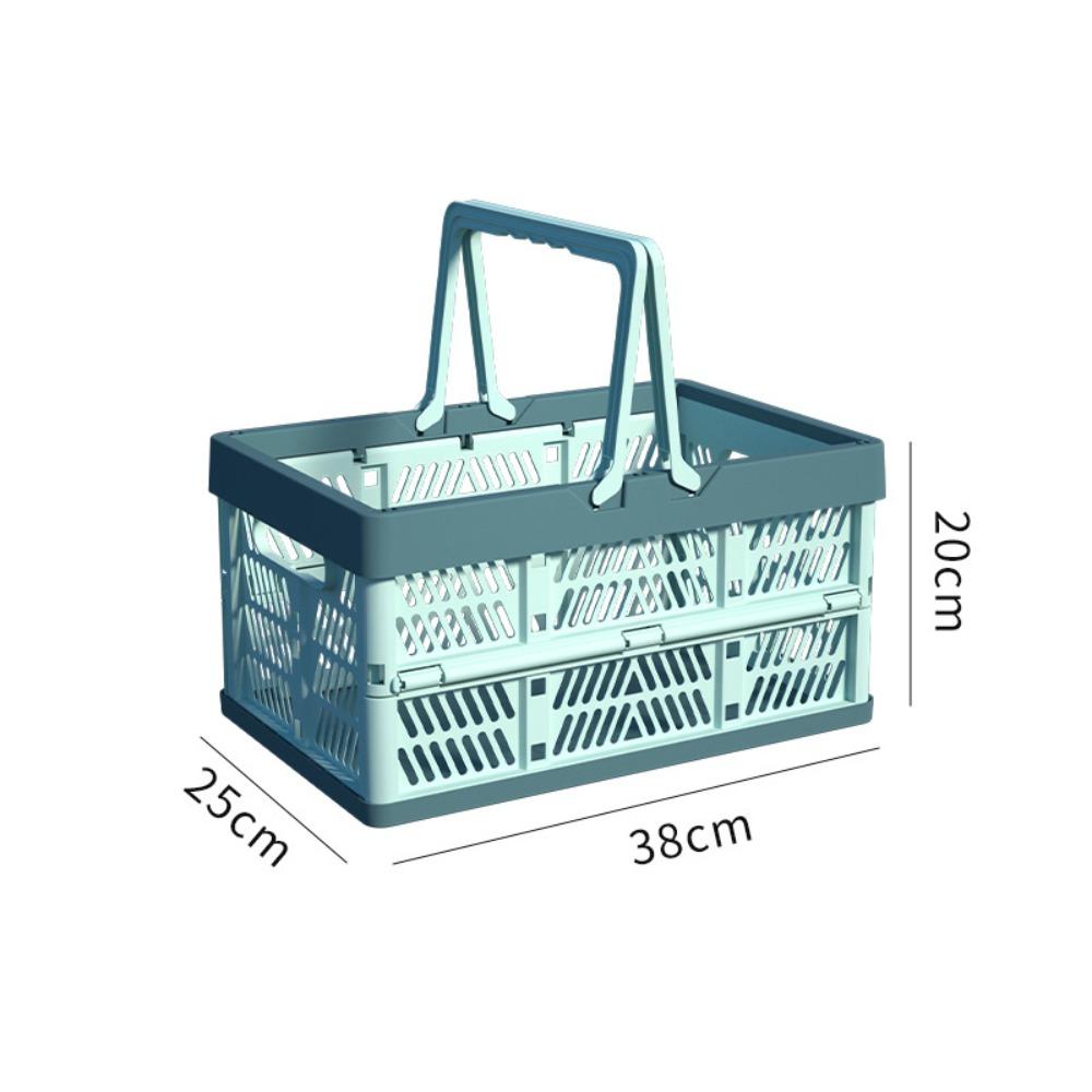 Plastic Folding Storage Basket with Handle Foldable Storage Box For Kitchen and Camping