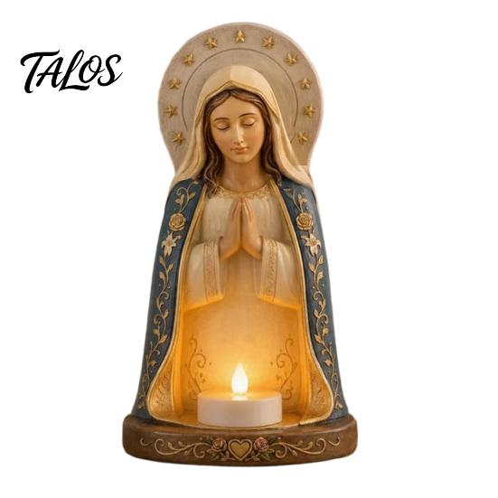 Talos Praying Figure Candlestick Decoration, Religious Candle Holder, Holder Ornaments for Home Office Living Room Table Decor A
