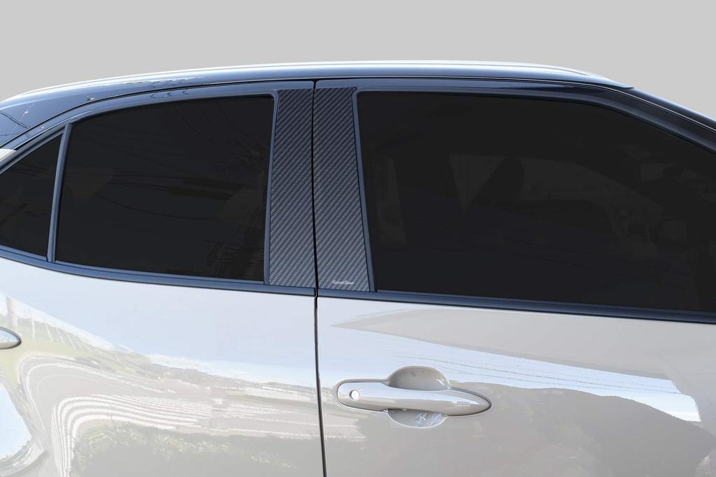 SecondStage Toyota Yaris Cross Pillar Garnish Carbon Fiber for vehicles without T557DCB (Digital Look, visors) /