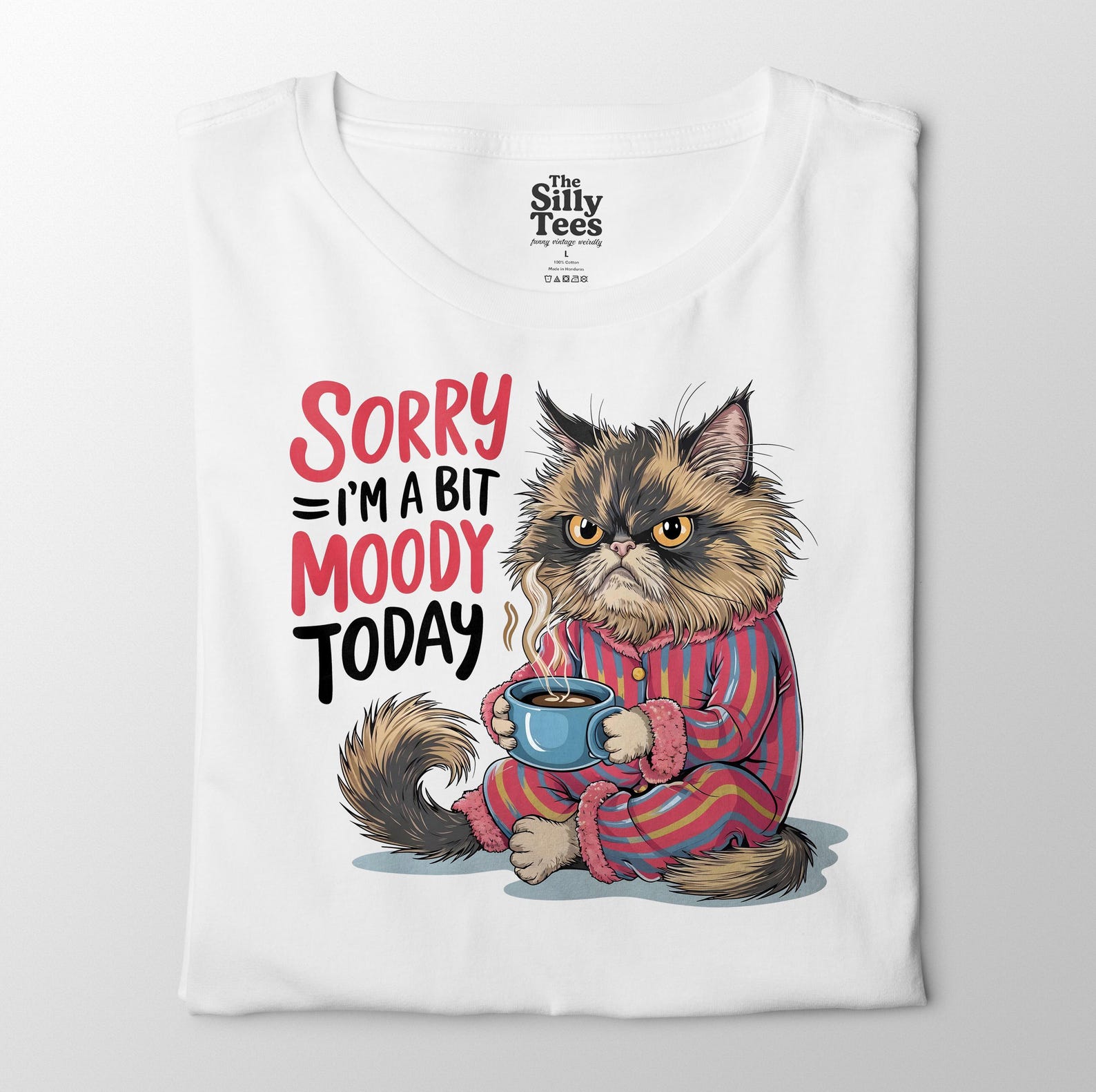 Grumpy Cat Coffee T-Shirt: Funny Moody Kitty Graphic Tee 3XL