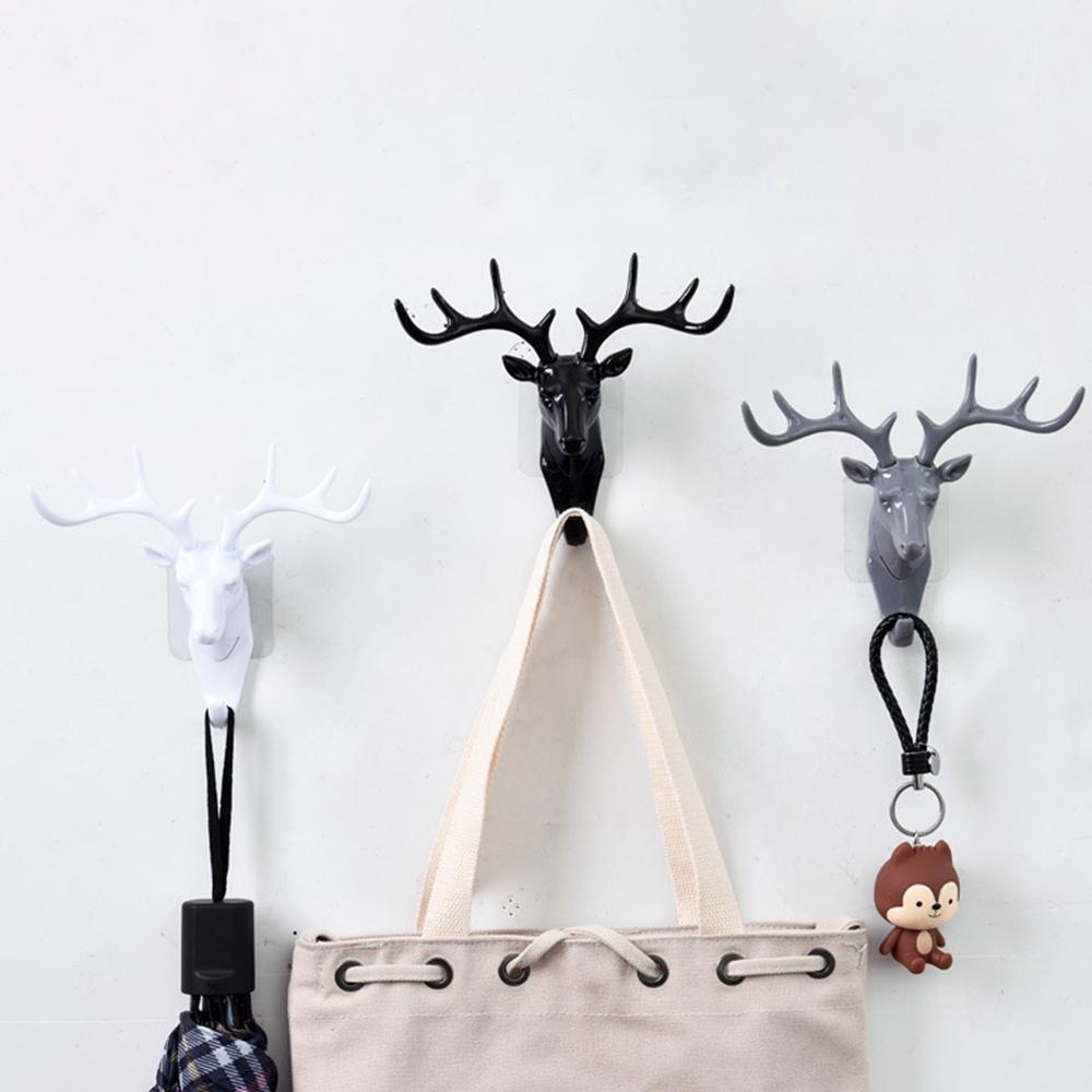 Animal Modeling Hooks Creative Vintage Wall Hanging Hook Hanging Clothes Hat Scarf Key Deer Horns Hanger Rack Walls Decoration