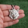 Nordische Mythologie Wolfskopf Halskette für Männer Punk Charm Schmuck Geschenk Wikinger Stil
