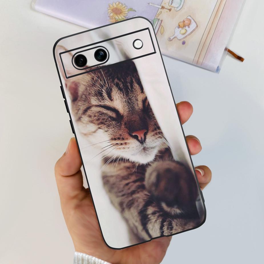 For Google Pixel 8A Case Pixel8 Pro Cute Cat Flower Painted Cover Silicone Phone Case For Google Pixel 8 Pro Pixel8A Soft Fundas