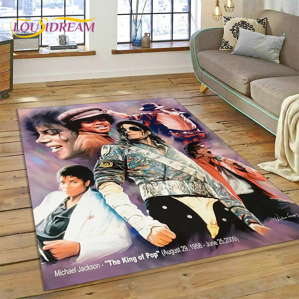 MJ Král Popu Michael Jackson Koberec do Obývacího pokoje Ložnice Domácí Dekorace, Podložka Protiskluzová Dekorace na Pohovku Rohožka Dárek