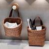 Hand-Woven Wall Hanging Basket Decorative Garlic Ginger Storage Basket  for Kitchen