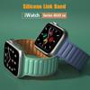 Silicone Link strap for Apple watch band 44mm 40mm 45mm 41mm 46mm 49mm Magnetic Loop bracelet iwatch series SE 7 8 9 ultra 2 10
