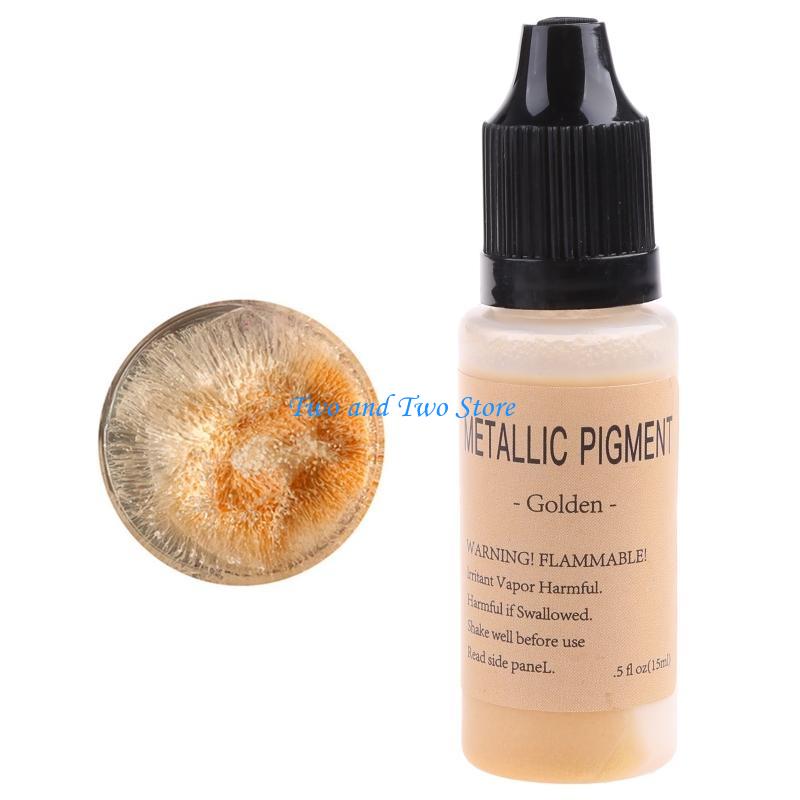 HX6F 6 Color/set Metallic Pigment Resin Dye Vibrant Metal Alcohol-Based Inks золотой