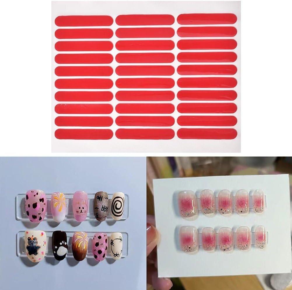 30Pcs/Sheet Transparent Double Adhesive Tape Nail Tip Adhesive Tape Acrylic Display Bar Nail Art Swatch Display Tool
