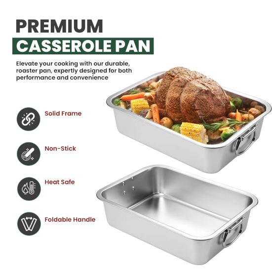 Kastrol Pekáč se skládacími uchy Snadno se čistí Vhodný do myčky Nepřilnavý povrch Nádoba do trouby Hrnec na vaření