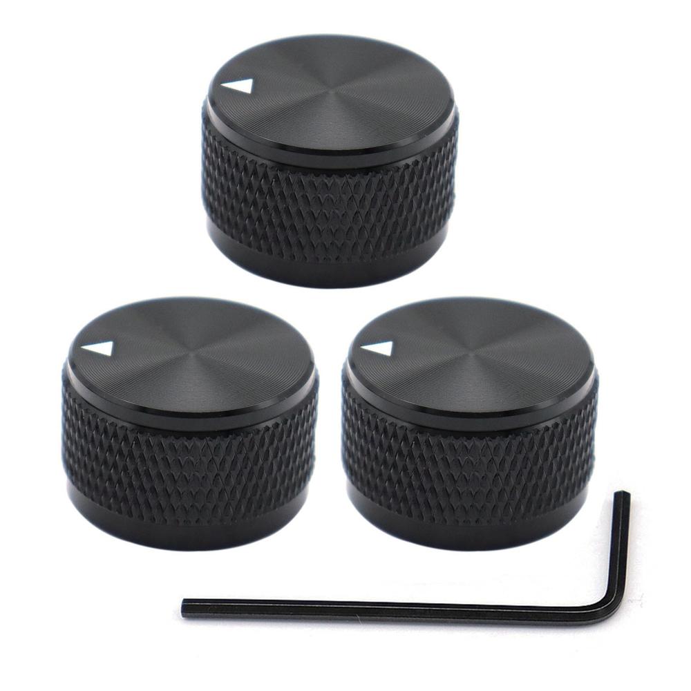 Aluminium Potentiometer Knobs 6mm Metal Pot Guitar Knobs with Indicator and Set Screw for Guitar/Bass/Audio Equipments