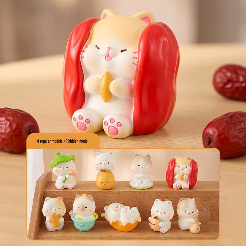 Trendy Cat Sparkling Soda Toy Blind Box – Colorful & Cute Cat Ornaments for Home or Office Décor