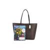 Coach Bolsa Tote Town em Lona Revestida com Couro Liso, Bolsa de Compras, Bolsa de Mão, Bolsa de Ombro Feminina Marrom Escuro 76636-IMAA8