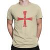 Herren T-Shirt Distressed Kreuzritter Templerorden Kreuz T-Shirts Premium Baumwolle T-Shirt Rundhals T-Shirt Kurzarm Kleidung Übergröße
