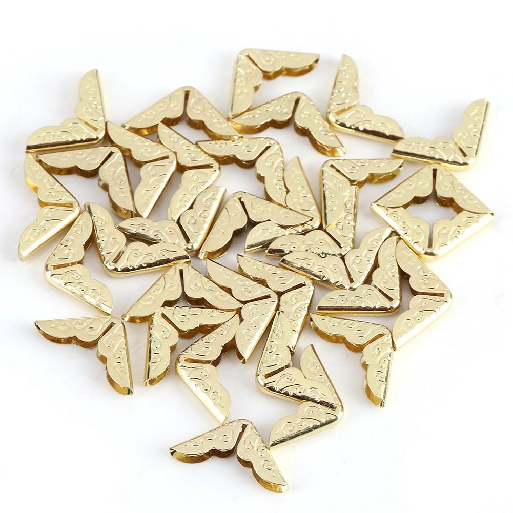 100pcs Book Corner Protectors for Scrapebooking Vintage Photo Album Diary Bronze Color