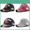 Cappellino da Baseball Vintage Lavato Ricamato Taglia Regolabile Testa Rotonda Visiera Curva Cappellino in Cotone