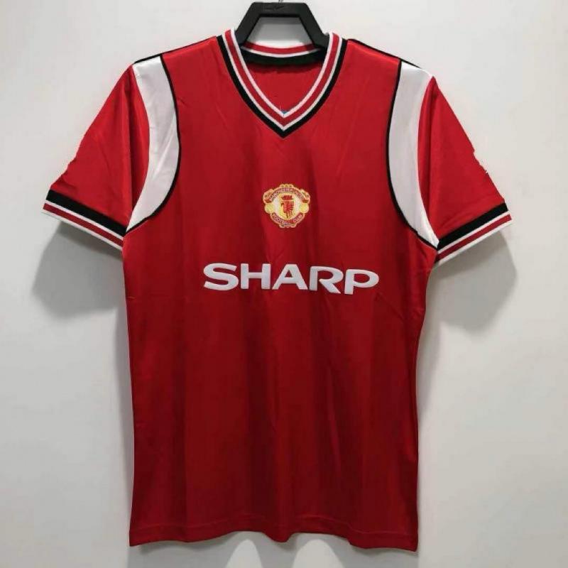 Manchester United retro jersey Red Devils triple crown home No. 7 Beckham replica jersey short-sleeved football jersey S