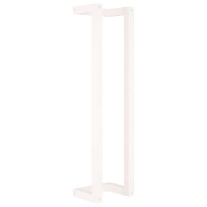 VidaXL Porte-serviette Blanc 23x18x90 cm Bois de pin massif 822398