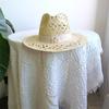 White Malan Flower Straw Hat Punk Pearl Chain Diy Supports All Kinds Of Hat Customization New Punk Hats For Men And Women