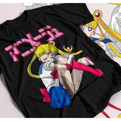 Tričko Sailor Moon Usagi Tsukino Anime Unisex Grafické Tričko Letní Unisex Volné A Prodyšné Bavlněné Tričko Top