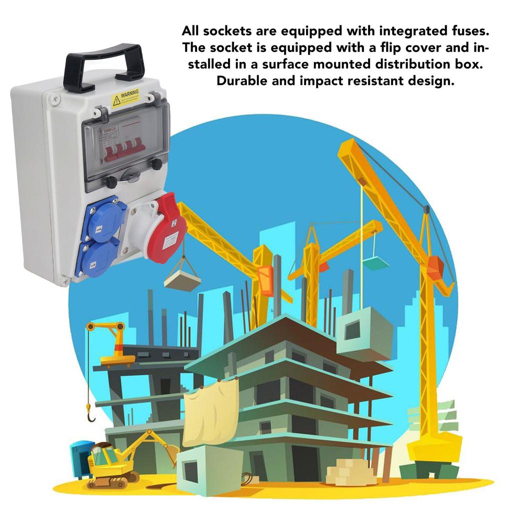 Power Distributor AC 200‑250V Universal Socket AC 220‑380V 240‑415V CEE Socket with Circuit Breaker