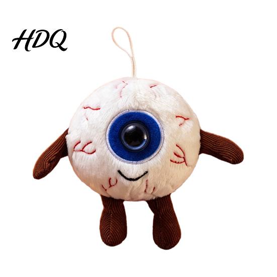 Creepy Room Accessory Halloween Eyeball Plush Keychain Funny Scary Eye Stuffed Toy Pendant Backpack Decoration for Backpack Spooky Mini Doll