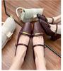 Spring new retro single shoes women wear high-end comfortable soft leather light mouth high heels thick heel not tired feet shoes