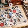 Journamm 44-46pcs Vintage Stickers Cute Flower Sticky DIY Scrapbooking Decor Junk Journal Collage Photo Album Sticker Stationery