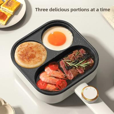 220V 3 In 1 Breakfast Maker Egg Frying Pan Non-stick Home Fried Steak Pot Multi Cooker for Breakfast