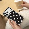 Electroplated Polka Dot Square Mirror Case for iPhone 14/13 & Apple 17/16/15 PROMAX with Drop Protection