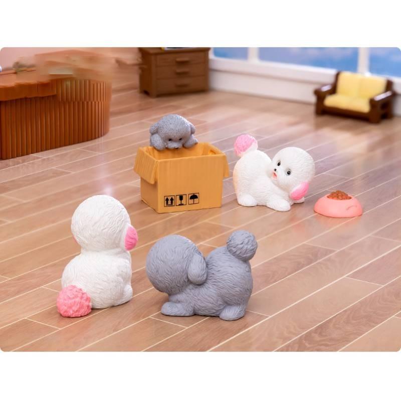 Adorable Miniature Dog Figurine Cute Resin Craft Desk Accessories Diy Decor