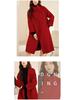 Women's Extra Long Stand Collar 100% Wool Coat - Double-Faced, Loose Fit, Fashionable Autumn/Winter Wear