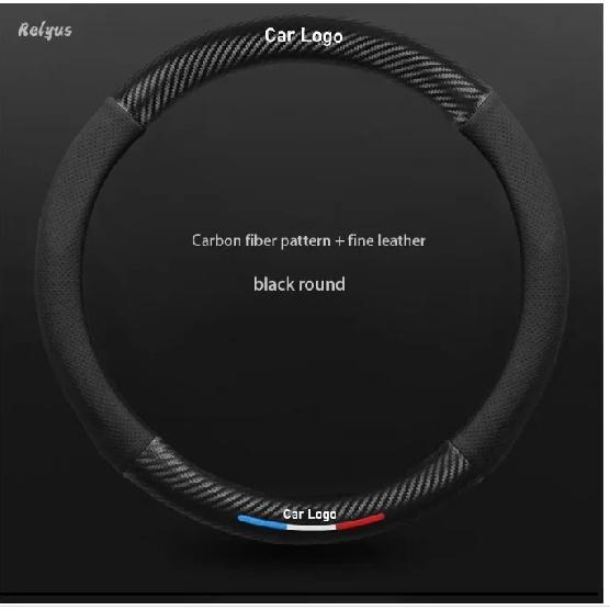 Customizable 38cm 40cm Universal Car Steering Wheel Cover Leather Carbon Fiber 15inch Multiple Styles Auto Steering Wheel Cover